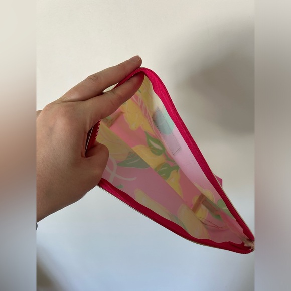 Lilly Pulitzer for Estee Lauder Makeup Bag Cosmetic Case Barbie Pink - Picture 5 of 5